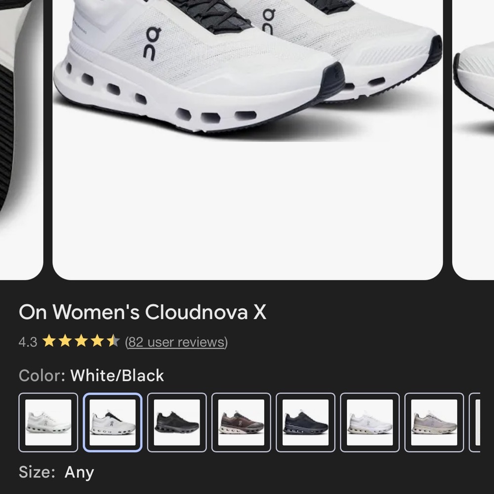 On Running Women's Cloudnova X White Black Sneakers